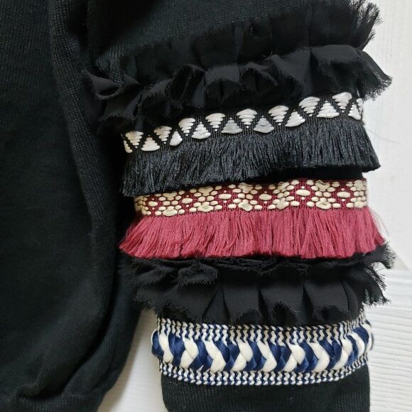 Chelsea & Violet S Multi Media Black Long Sleeve Sweatshirt Top - Picture 5 of 7